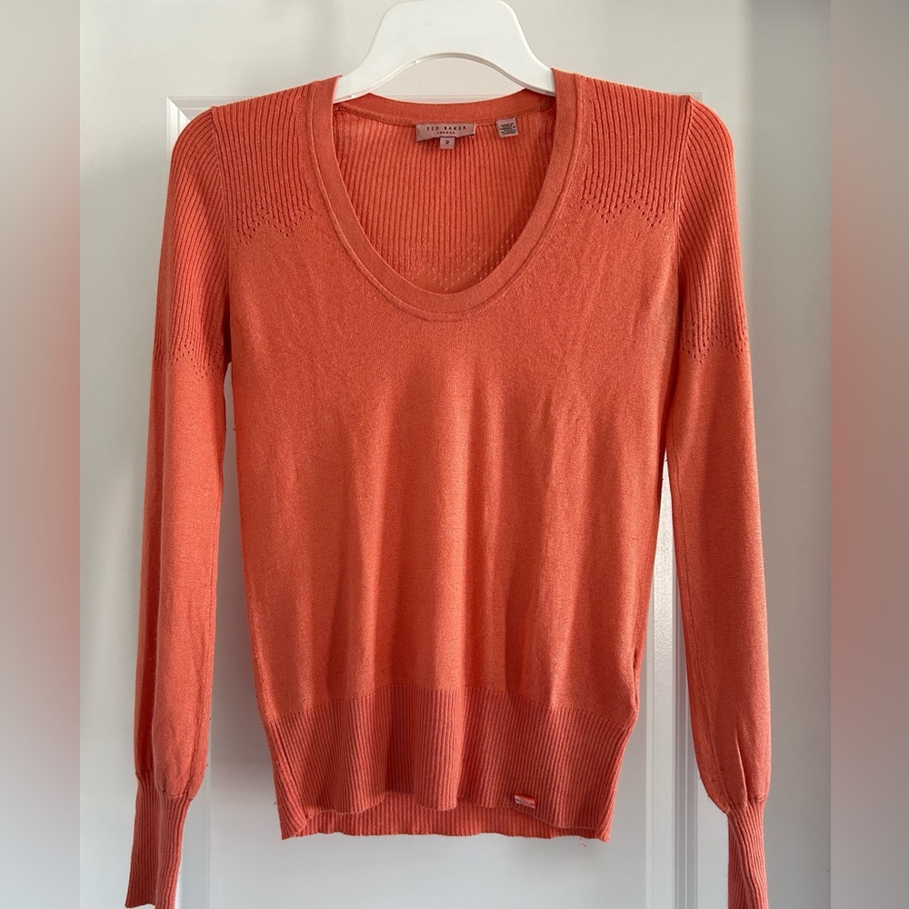 Ted Baker light sweater, size 4-6 (UK size 2), peach color